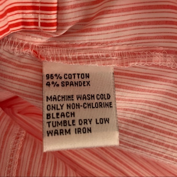 Talbots Red & White Stripe Button Up Short Sleeve - Picture 2 of 7